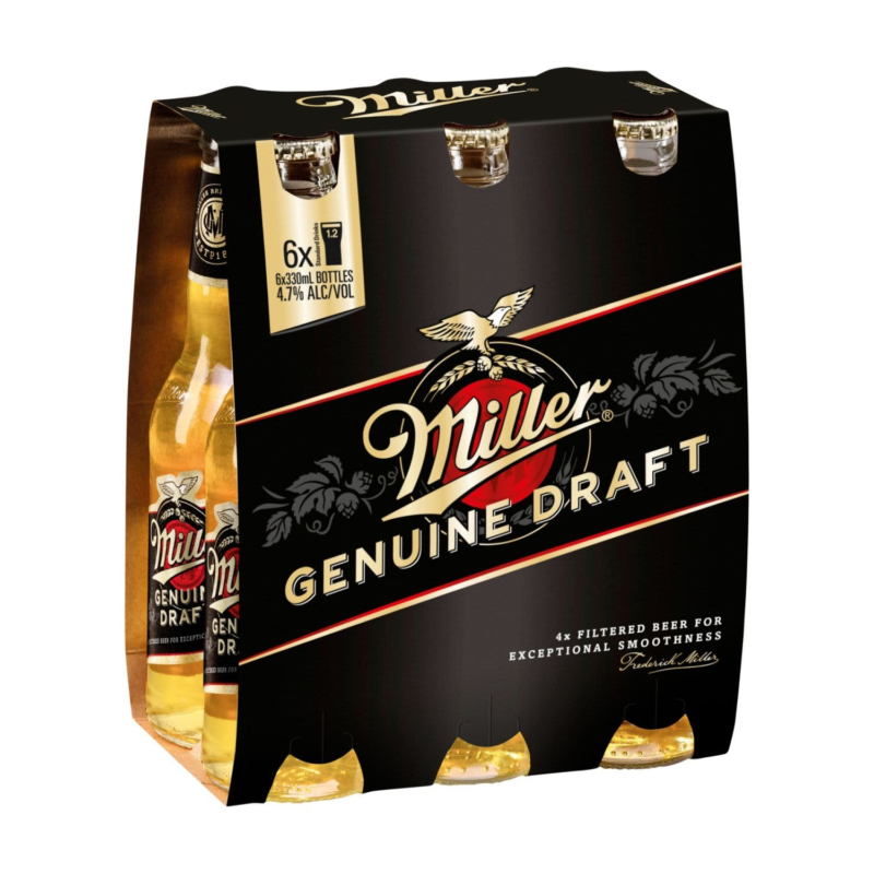 Miller Genuine Draft 6 x 330ml Bottles